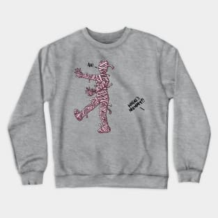 Funny Pink Mummy Escaping Her Child Digital Illustration Crewneck Sweatshirt